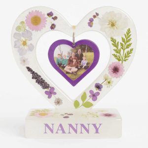 Handmade resin heart keepsake with photo and ashes – custom memorial tribute by Shellmon Dorset
