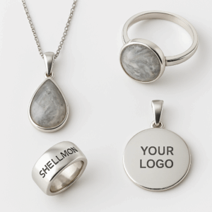 Custom jewellery keepsake made with ashes or hair, handcrafted by Shellmon in Dorset